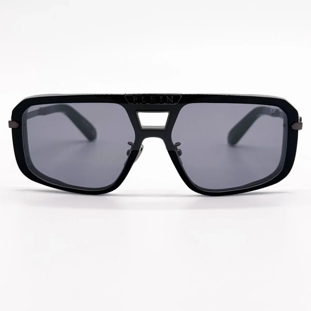 NEW PHILIPP PLEIN SUNGLASSES SPP008M 700X SHIELD BLACK MEN EYEWEAR PHILIPP PLEI